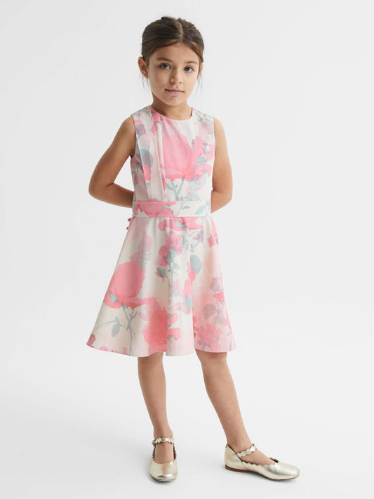 Reiss Dresses & Jumpsuits | Monica Floral Printed Belted Dress Pink - Children