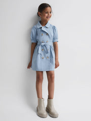 Reiss Dresses & Jumpsuits | Naomi Puff Sleeve Belted Dress Blue - Children