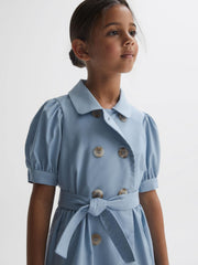 Reiss Dresses & Jumpsuits | Naomi Puff Sleeve Belted Dress Blue - Children