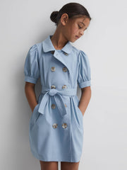 Reiss Dresses & Jumpsuits | Naomi Puff Sleeve Belted Dress Blue - Children
