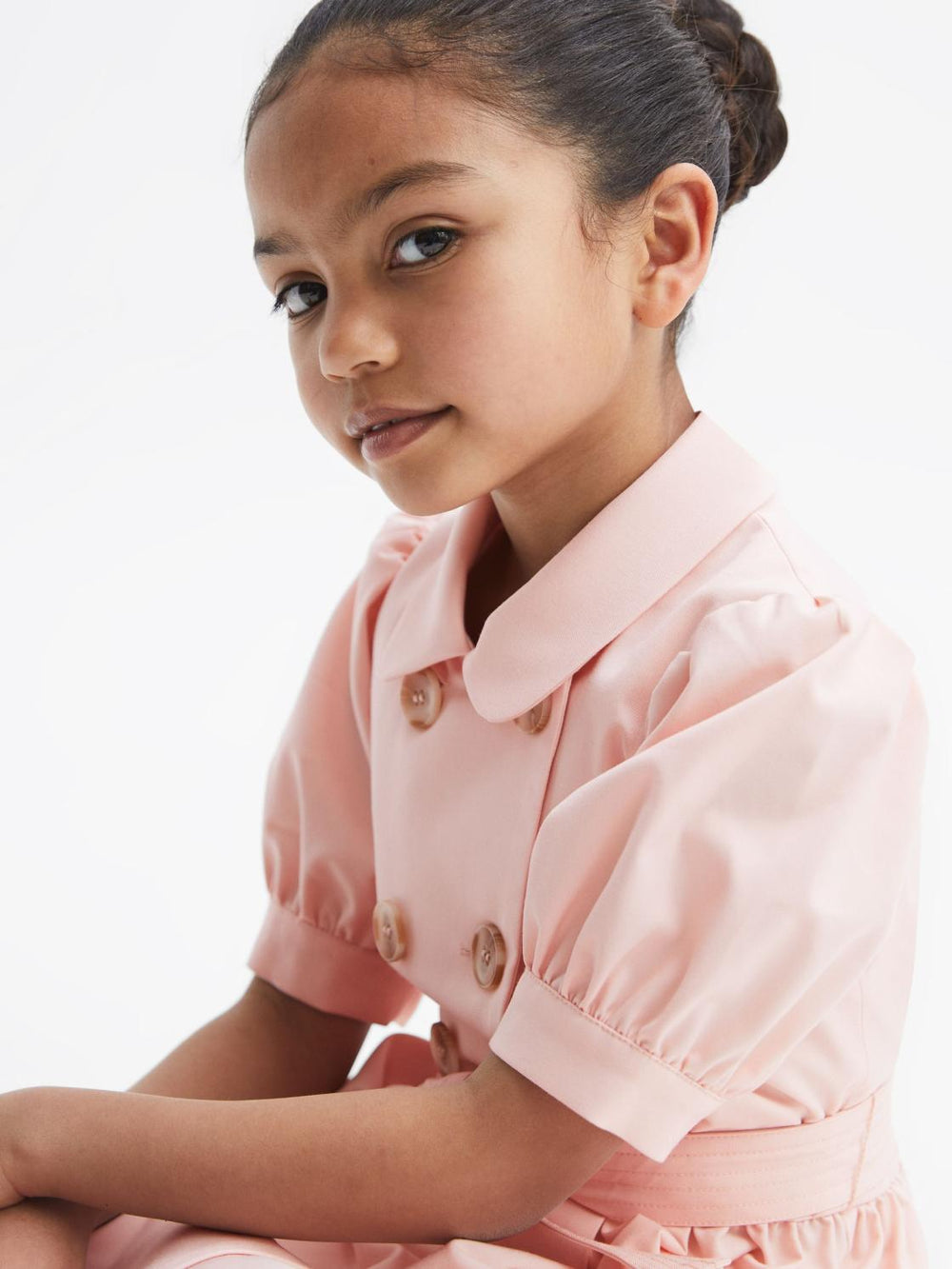 Reiss Dresses & Jumpsuits | Naomi Puff Sleeve Belted Dress Pink - Children