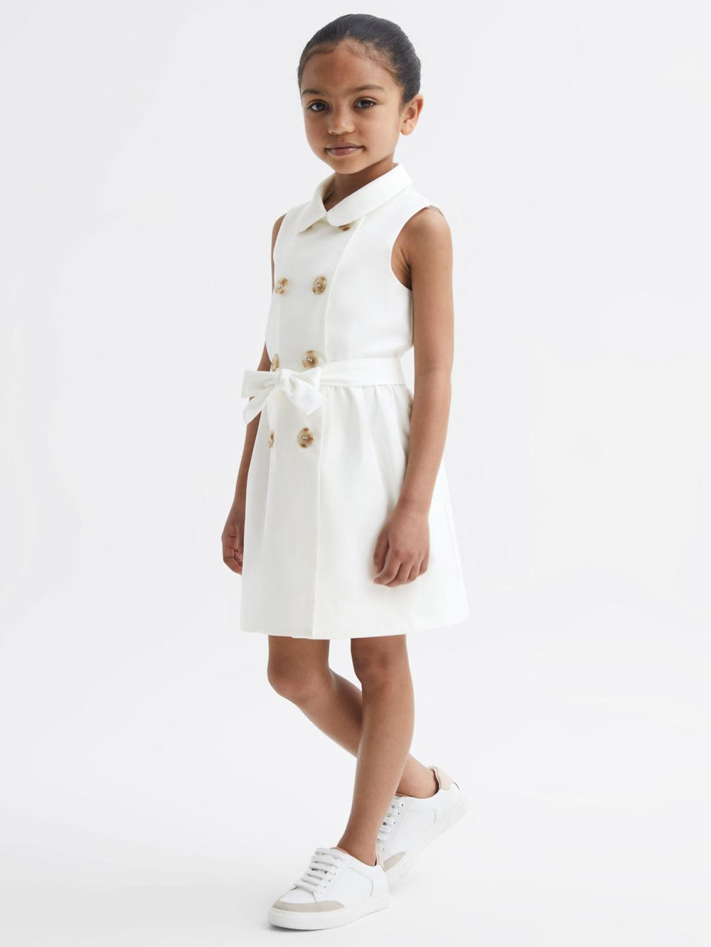 Reiss Dresses & Jumpsuits | Natalie Sleeveless Belted Dress White - Children