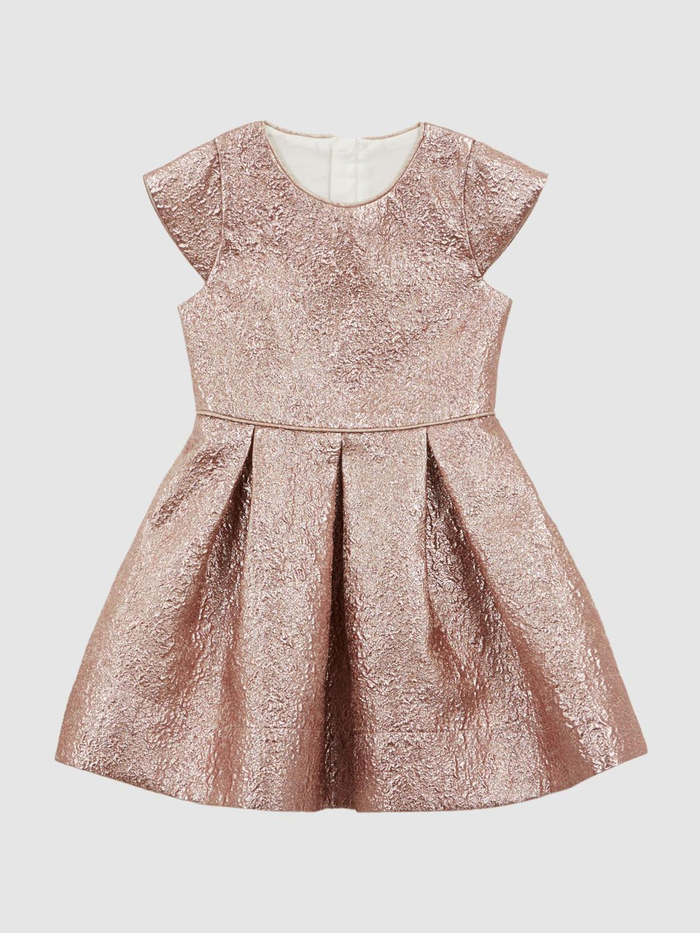 Reiss Dresses & Jumpsuits | Nia Metallic Cap Sleeve Dress Gold - Children