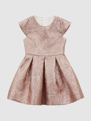 Reiss Dresses & Jumpsuits | Nia Metallic Cap Sleeve Dress Gold - Children