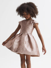 Reiss Dresses & Jumpsuits | Nia Metallic Cap Sleeve Dress Gold - Children