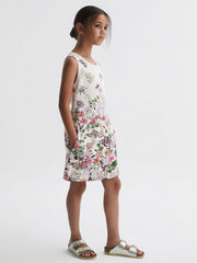 Reiss Dresses & Jumpsuits | Raina Floral Drawstring Waist Dress Pink Print - Children