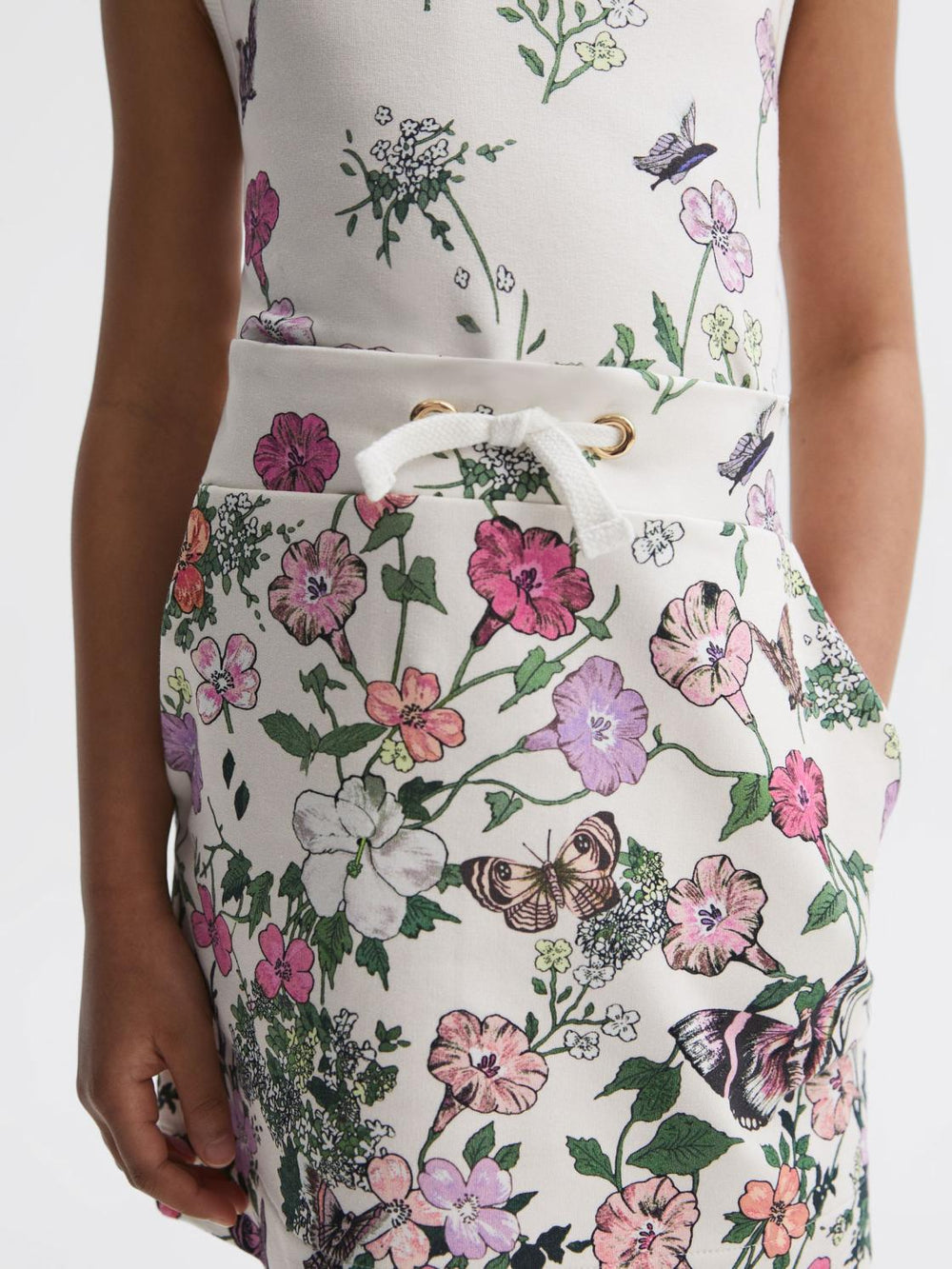 Reiss Dresses & Jumpsuits | Raina Floral Drawstring Waist Dress Pink Print - Children
