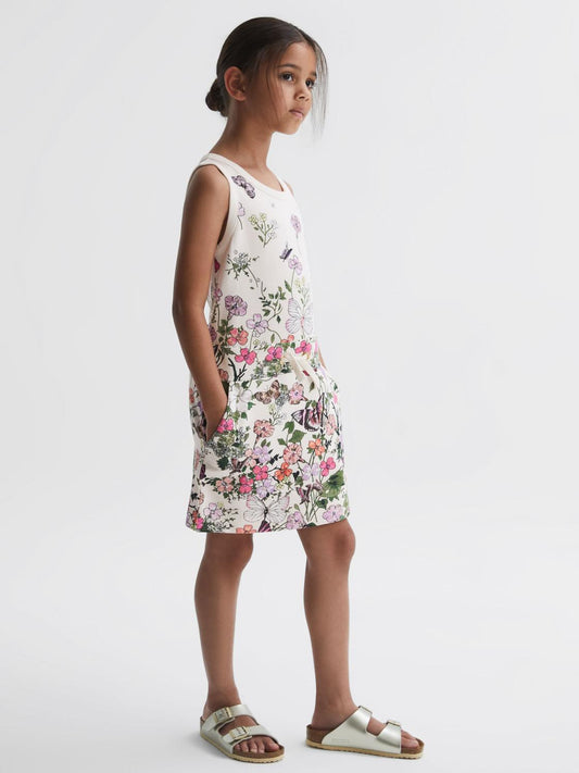 Reiss Dresses & Jumpsuits | Raina Floral Drawstring Waist Dress Pink Print - Children