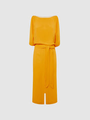 Reiss Dresses | Kalea Split Sleeve Midi Dress Yellow - Women