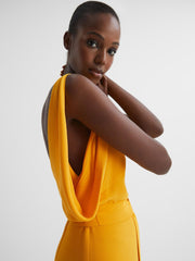 Reiss Dresses | Kalea Split Sleeve Midi Dress Yellow - Women