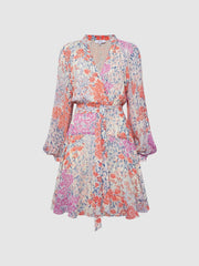 Reiss Dresses | Kiera Floral Printed Mini Dress Coral/white - Women