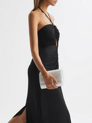 Reiss Dresses | Lana Plunge Neck Halter Maxi Dress Black - Women