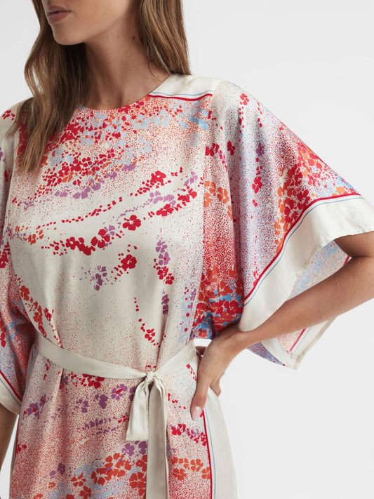 Reiss Dresses | Leea Printed Belted Mini Dress Multi - Women