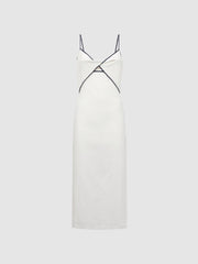 Reiss Dresses | Leona Strappy Cotton-Linen Midi Dress White - Women