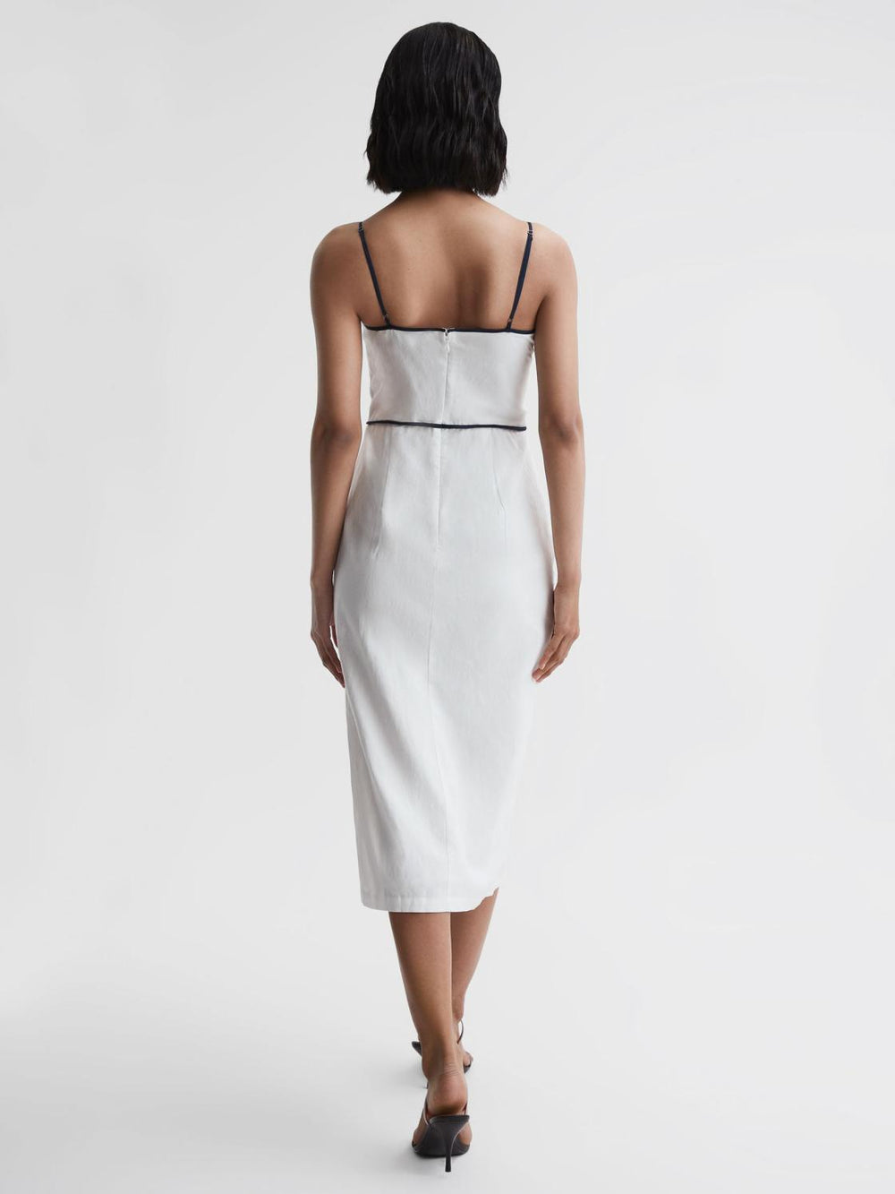 Reiss Dresses | Leona Strappy Cotton-Linen Midi Dress White - Women