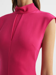 Reiss Dresses | Livvy Open Back Midi Dress Bright Pink - Women