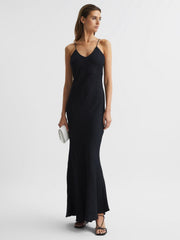 Reiss Dresses | Lois Jacquard Maxi Dress Black - Women