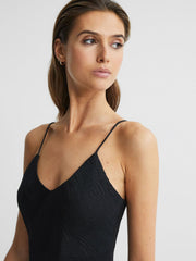 Reiss Dresses | Lois Jacquard Maxi Dress Black - Women