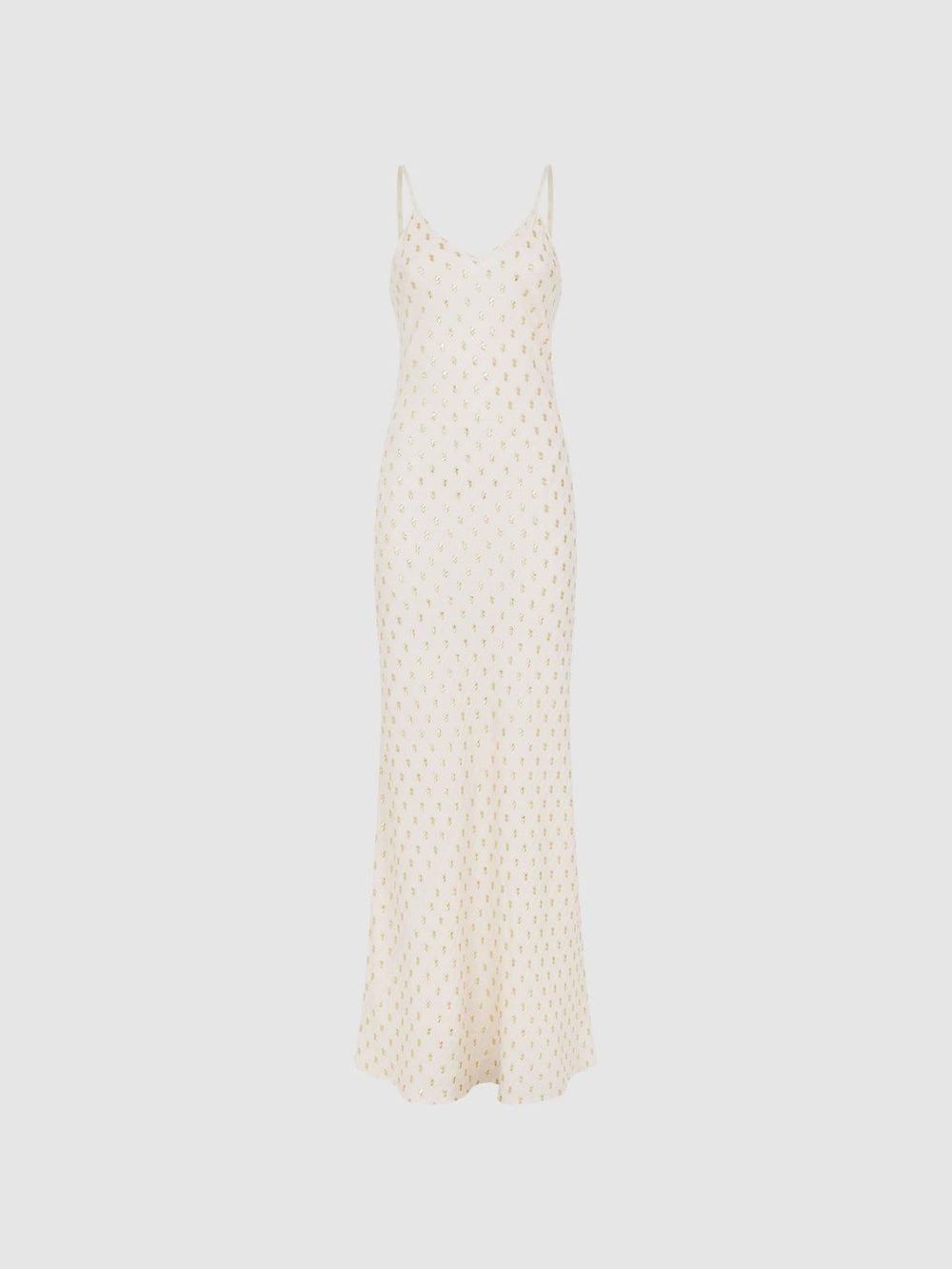 Reiss Dresses | Louisa Metallic Maxi Dress White/gold - Women