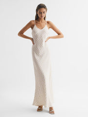 Reiss Dresses | Louisa Metallic Maxi Dress White/gold - Women
