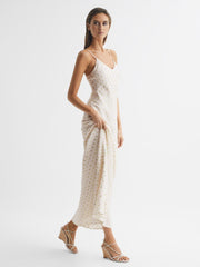 Reiss Dresses | Louisa Metallic Maxi Dress White/gold - Women