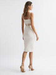 Reiss Dresses | Luisa Knitted Bodycon Dress White - Women