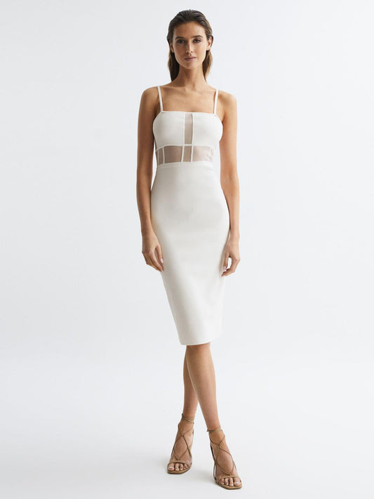 Reiss Dresses | Luisa Knitted Bodycon Dress White - Women