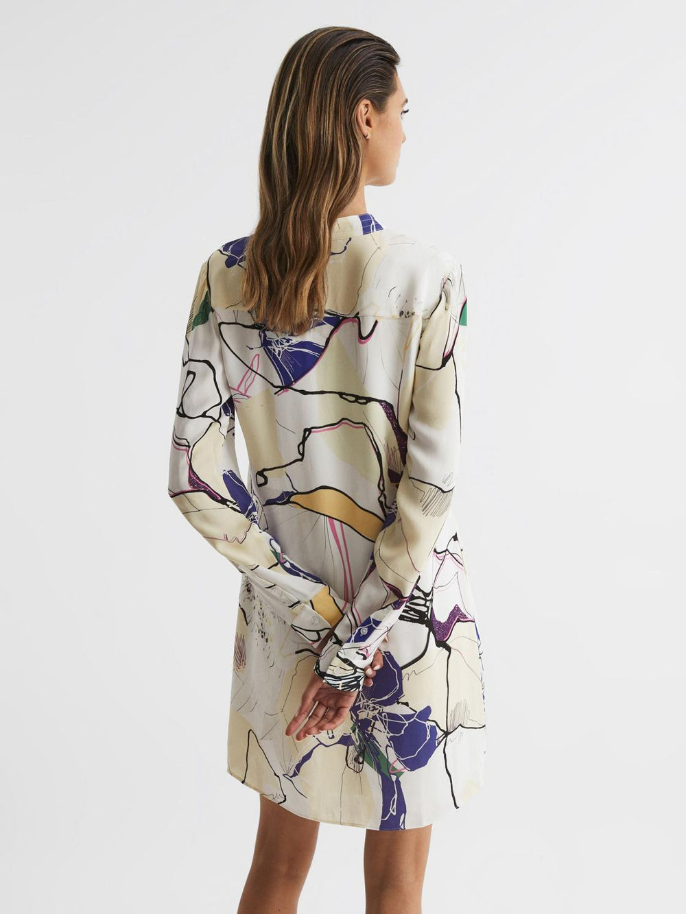 Reiss Dresses | Margarite Printed Shift Dress Ivory - Women