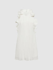 Reiss Dresses | Mimi Amur Halter Neck Frill Mini Dress Miami Sky - Women