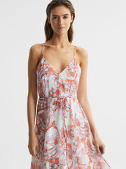 Reiss Dresses | Pippa Floral Printed Midi Dress Pale Pink - Women