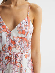 Reiss Dresses | Pippa Floral Printed Midi Dress Pale Pink - Women