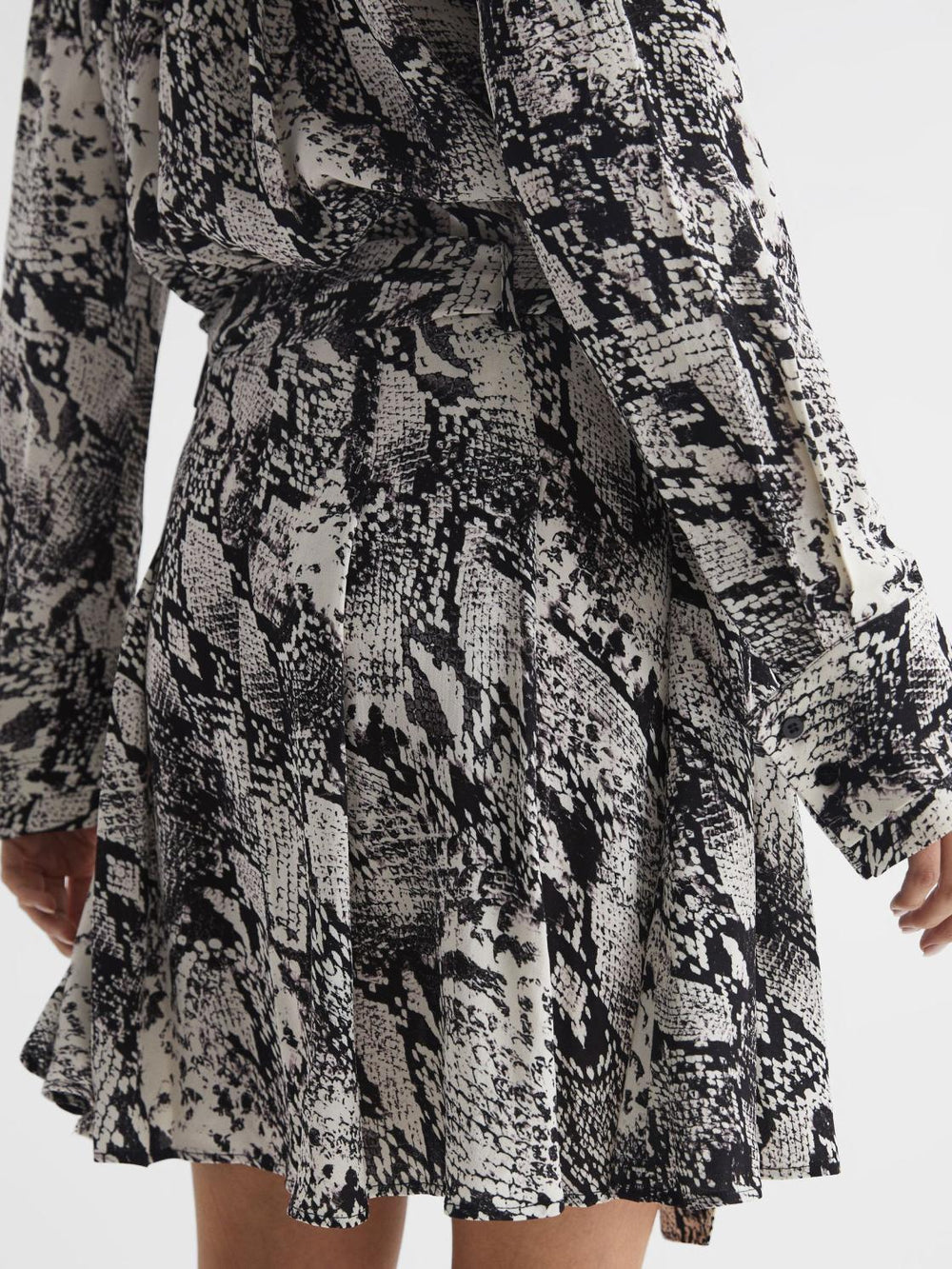 Reiss Dresses | Scarlett Animal Print Mini Dress Black/white - Women