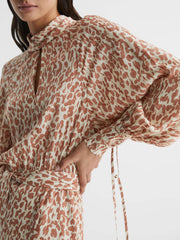 Reiss Dresses | Teya Animal Print Mini Dress Neutral - Women
