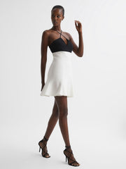 Reiss Dresses | Trina Colourblock Strappy Mini Dress Black/white - Women