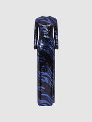 Reiss Dresses | Whitney Halston Sequin Maxi Dress Black Multi - Women