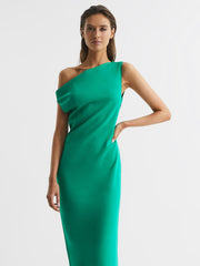 Reiss Dresses | Zaria Off-Shoulder Bodycon Midi Dress Green - Women