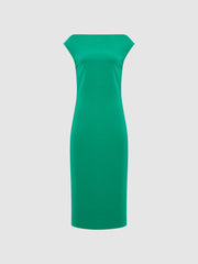 Reiss Dresses | Zaria Off-Shoulder Bodycon Midi Dress Green - Women