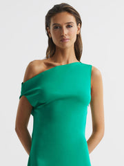 Reiss Dresses | Zaria Off-Shoulder Bodycon Midi Dress Green - Women