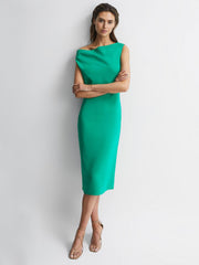 Reiss Dresses | Zaria Off-Shoulder Bodycon Midi Dress Green - Women