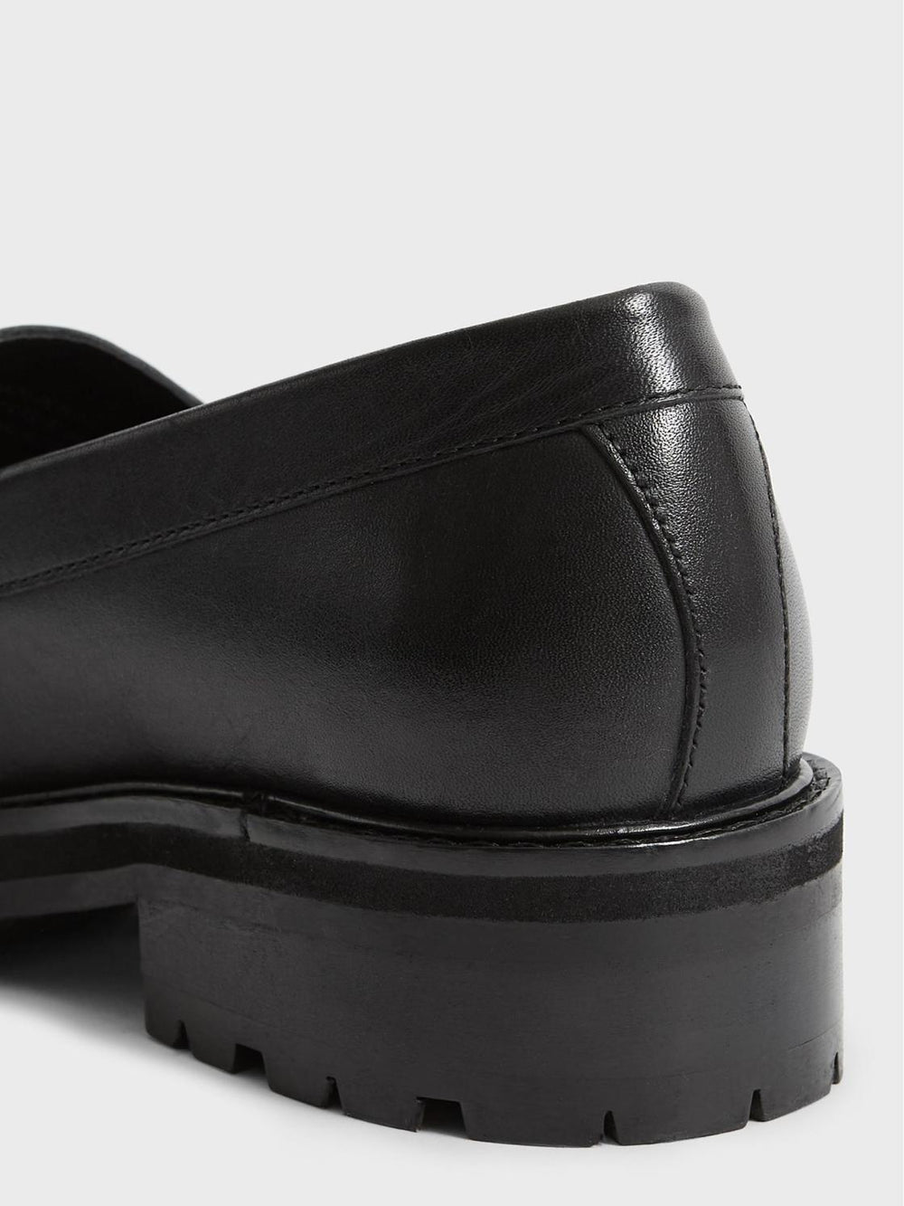 Reiss Flats | Charlotte Leather Loafers Black - Women