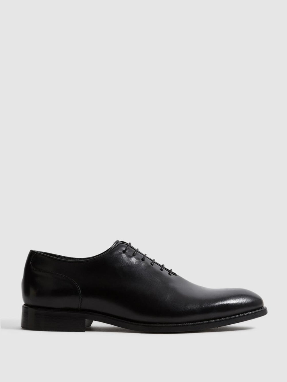 Reiss Formal Shoes | Bay Leather Whole Cut Shoes Black - Men