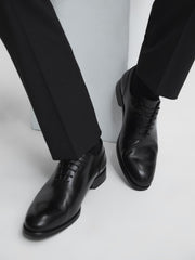Reiss Formal Shoes | Bay Leather Whole Cut Shoes Black - Men