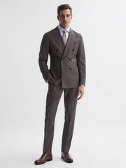 Reiss Formal Shoes | Bay Leather Whole Cut Shoes Dark Brown - Men