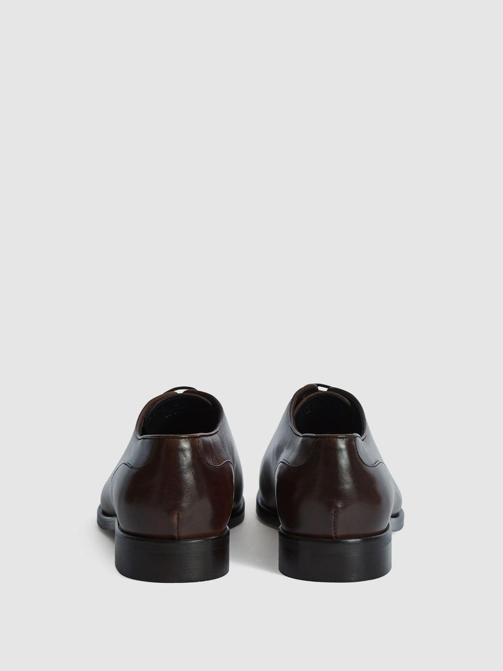Reiss Formal Shoes | Bay Leather Whole Cut Shoes Dark Brown - Men