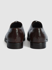 Reiss Formal Shoes | Bay Leather Whole Cut Shoes Dark Brown - Men