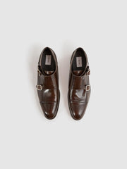 Reiss Formal Shoes | Rivington Leather Monk Strap Shoes Black - Men