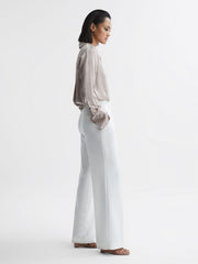 Reiss Heels | Cassie Leather Strappy Wedge Heels Nude - Women