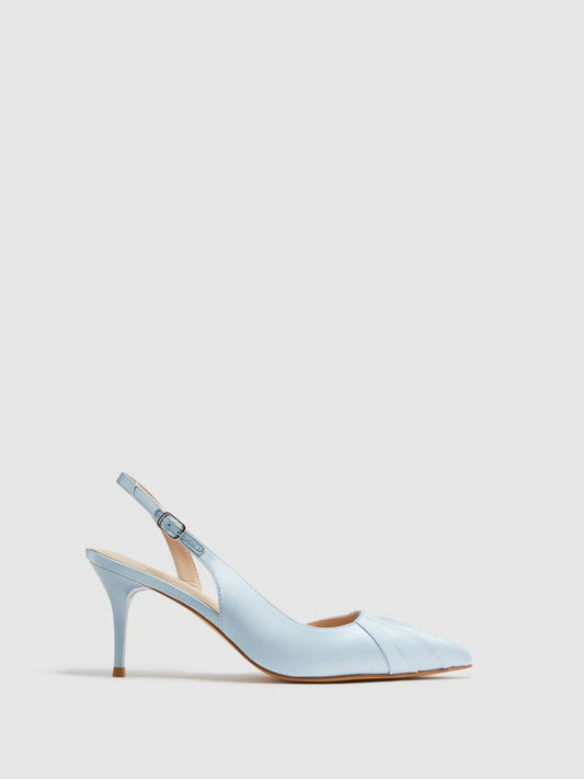 Reiss Heels | Cecily Pointed Court Shoes Blue - Women