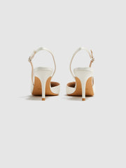 Reiss Heels | Cecily Pointed Court Shoes Off White - Women