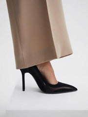 Reiss Heels | Dahlia Court Leather Sheer Court Shoes Black - Women